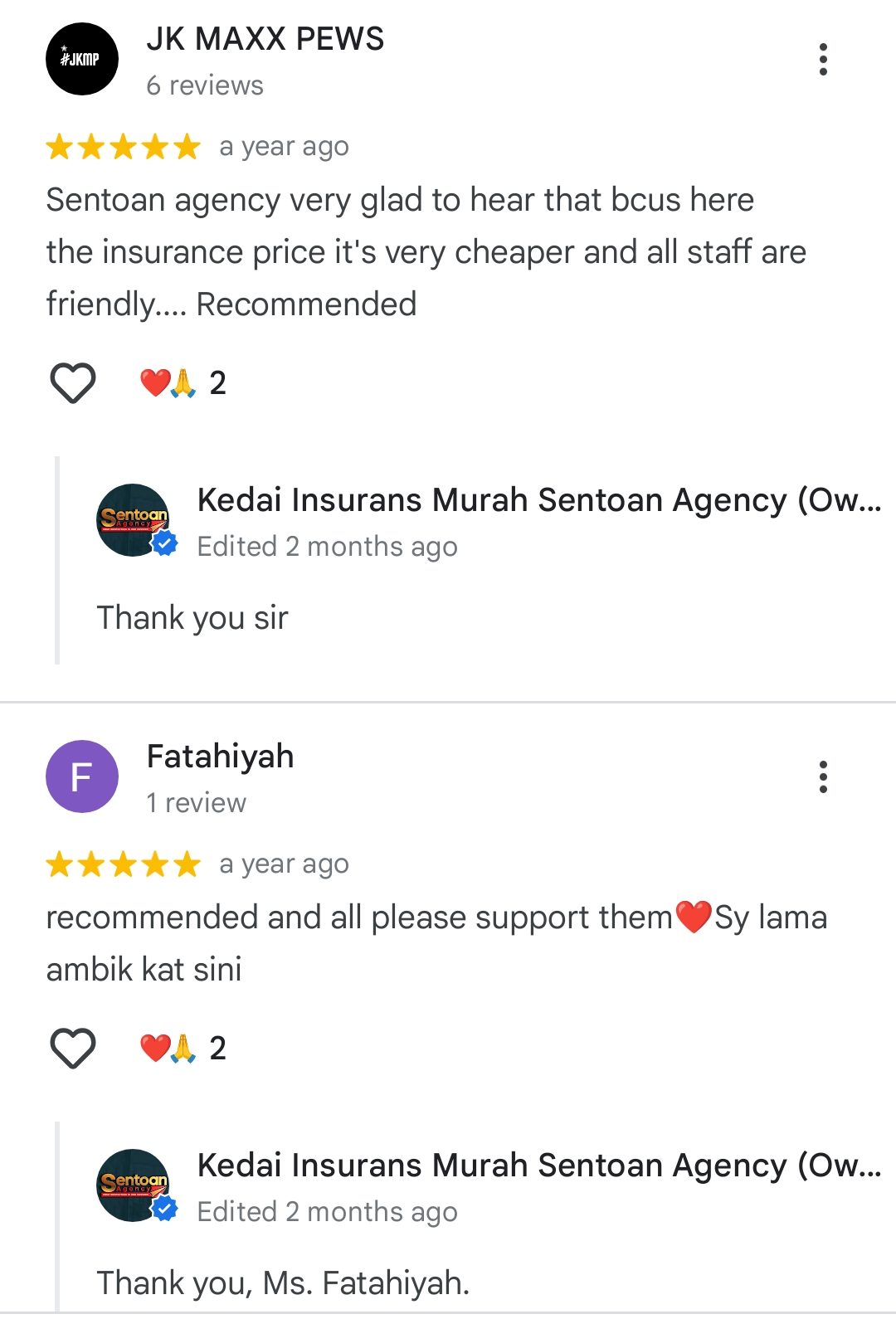 Maklum balas pelanggan 5